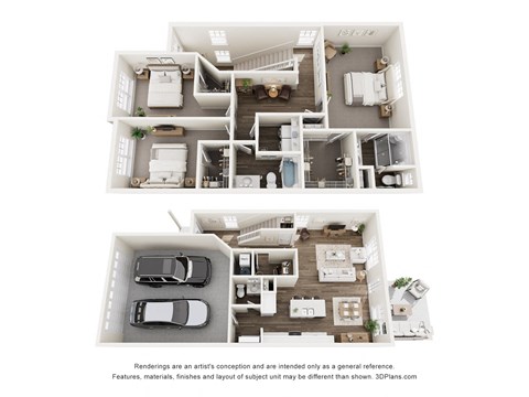 Floor plan for 3 beds, 2.5 baths, 1770 sqft